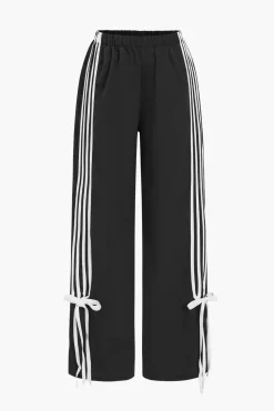 Patchwork Bow Detail Trousers
