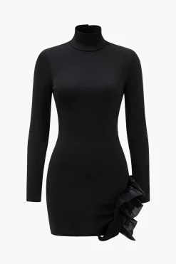 Patchwork Long Sleeve Mini Dress