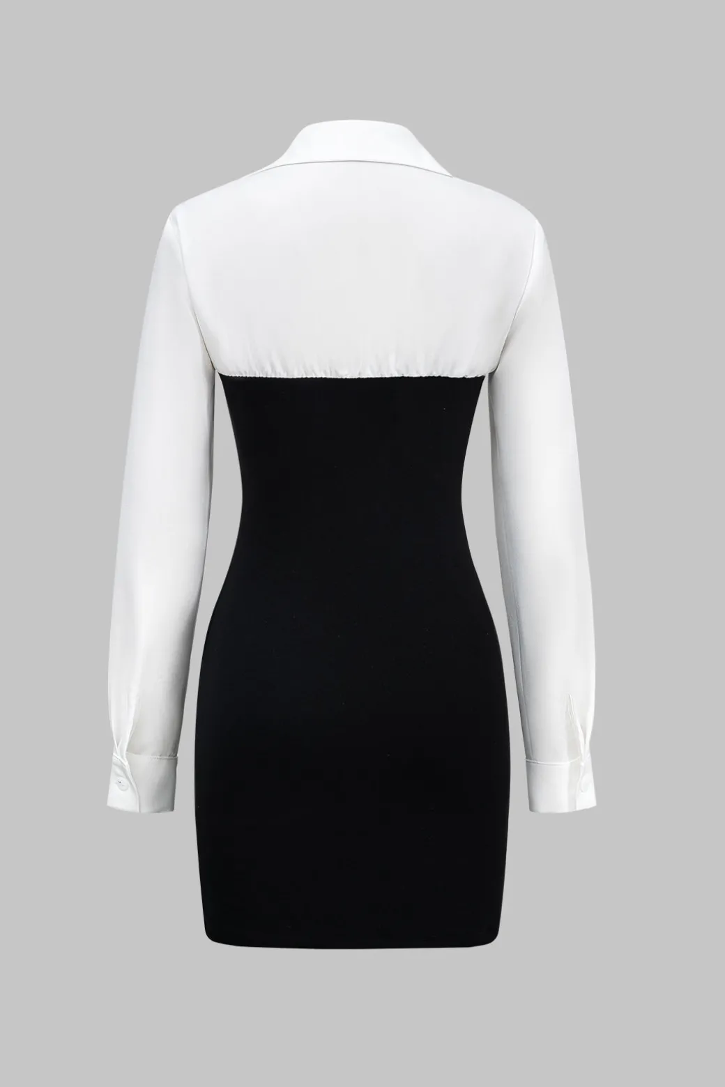 Patchwork Long Sleeve Mini Dress
