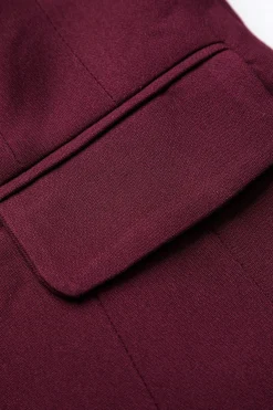 Patchwork Long-Sleeve Notched Lapel Blazer