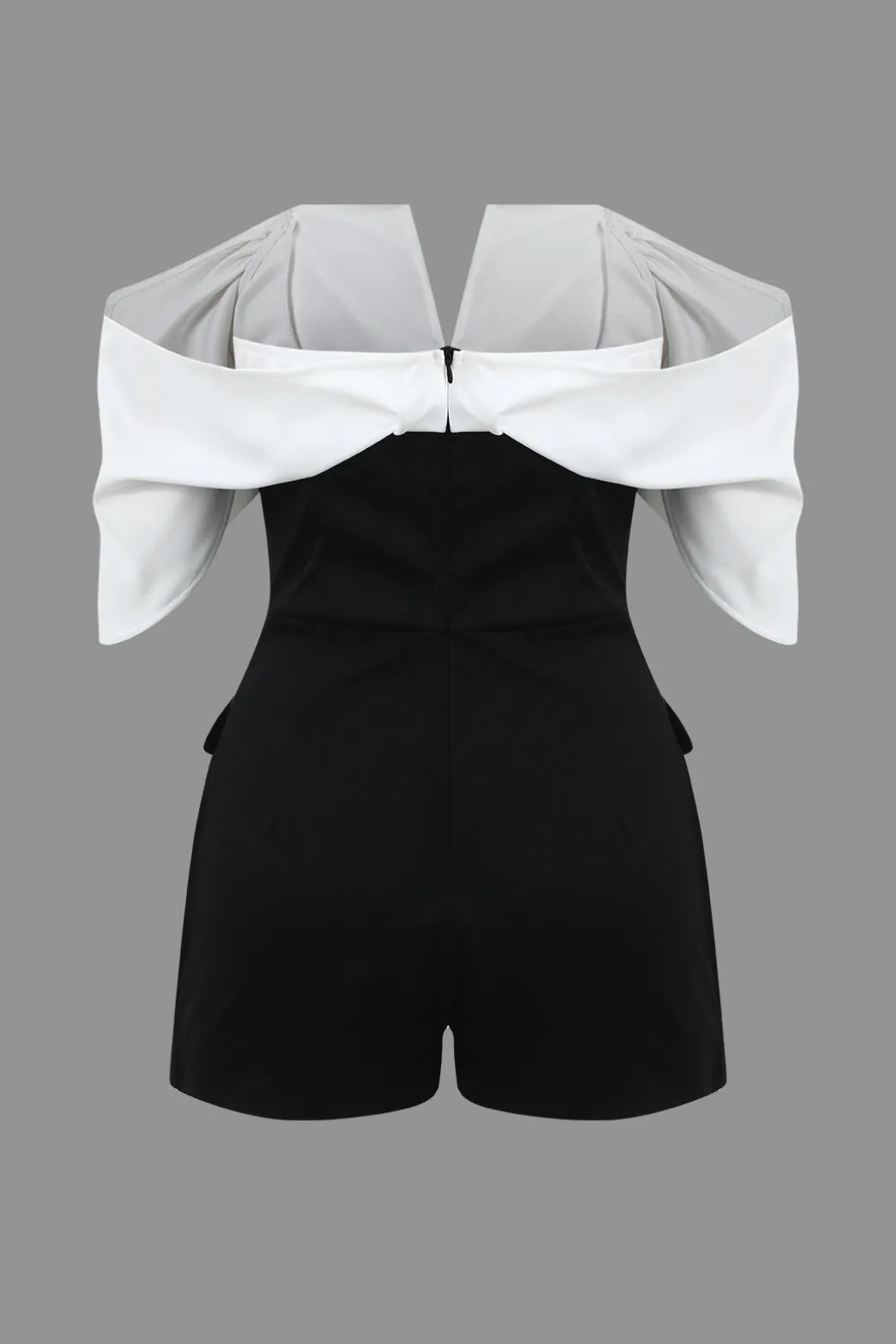 Patchwork Off Shoulder V-Shaped Romper