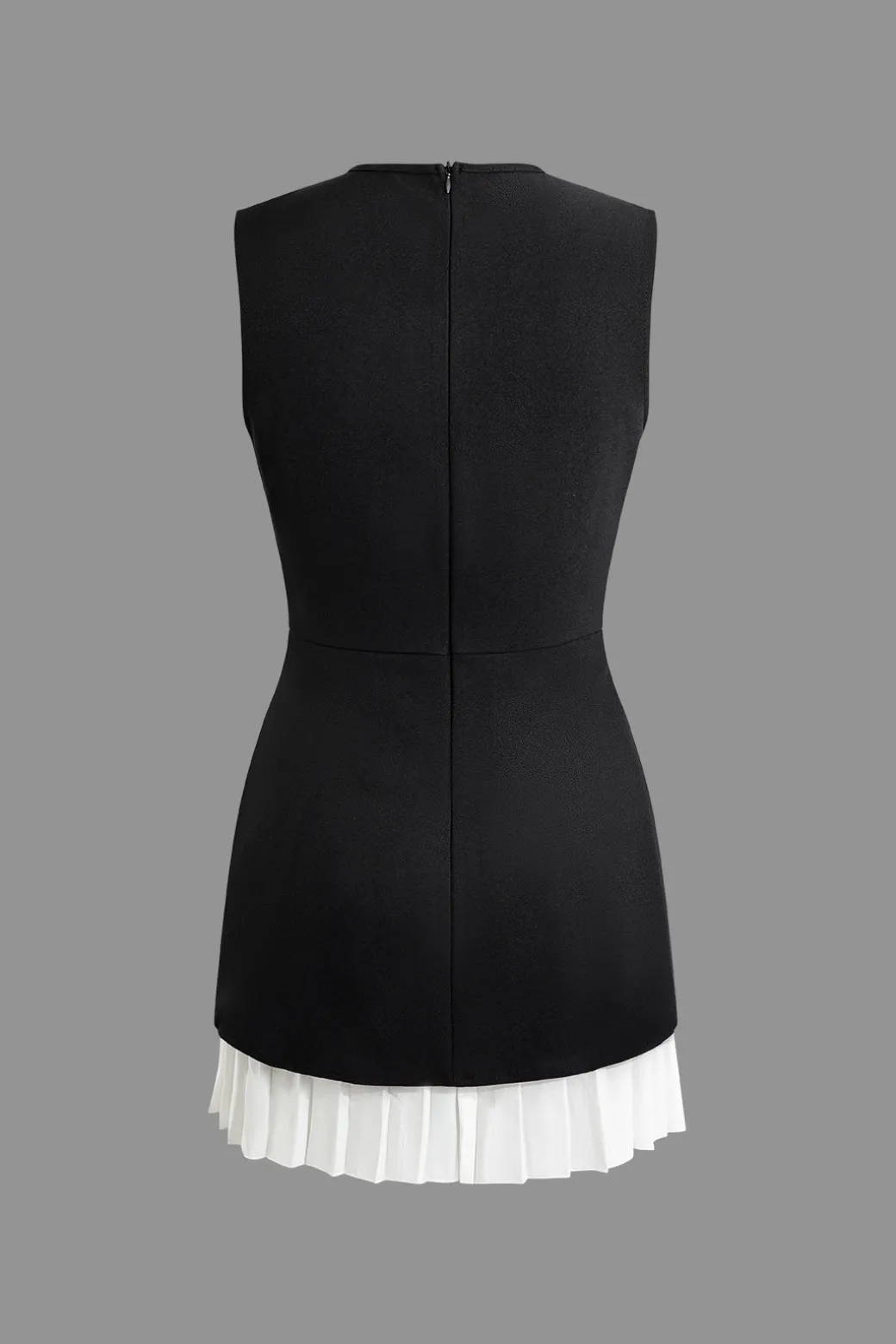 Patchwork Pleated Hem Tank Mini Dress
