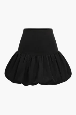 Patchwork Puff Mini Skirt