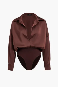 Patchwork Satin Bodysuit