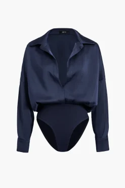 Patchwork Satin Bodysuit