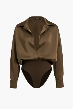 Patchwork Satin Bodysuit