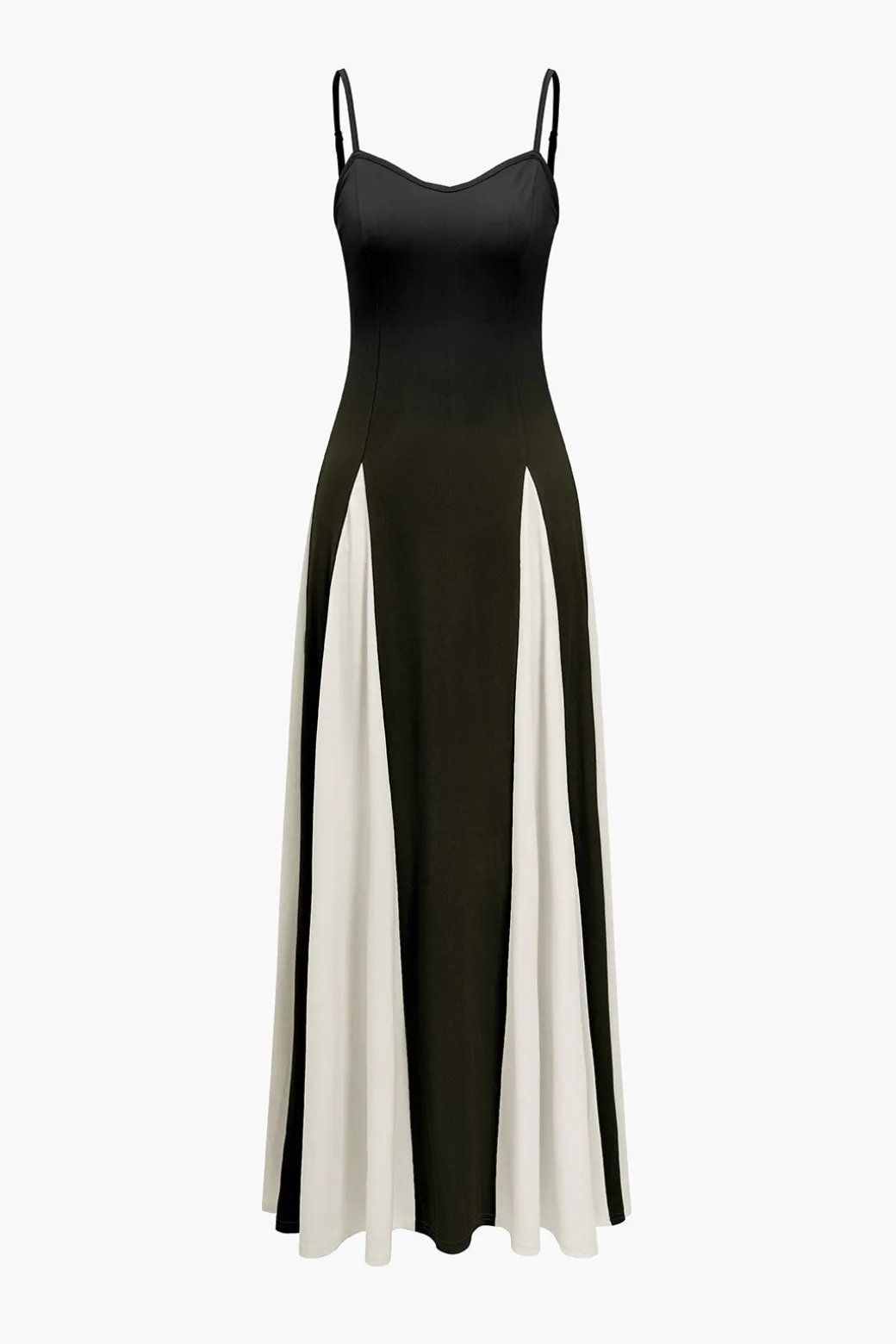 Patchwork Spaghetti Strap Maxi Dress