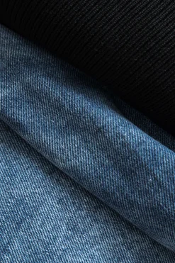 Patchwork Zipper Denim Outerwear Jacket