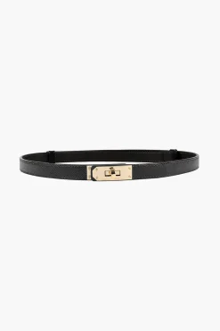 Patent Leather Belt With Buckle Decoration