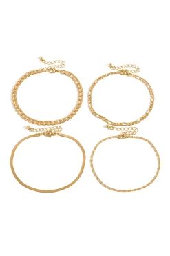 4pc Chain Anklet Set