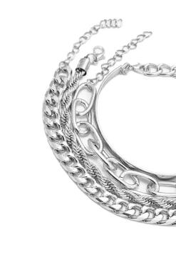 4pc Cuban Chain Link Bracelet Set