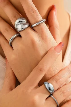 4pc Metal Ring Set