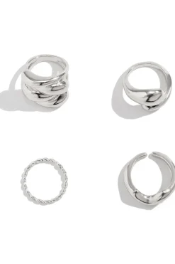 4pc Metal Ring Set