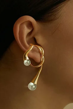 1pc Pearl Curve Earring