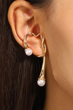 1pc Pearl Curve Earring