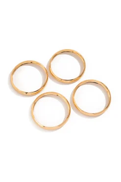 4pc Smooth Simple Shape Bracelet Set