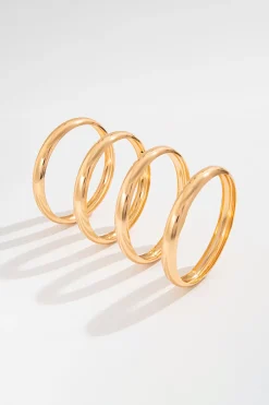4pc Smooth Simple Shape Bracelet Set