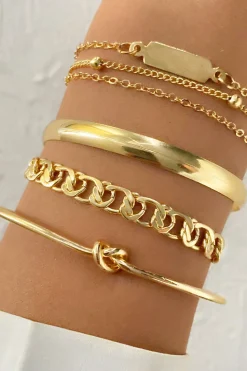 4-pcs Metal Chain Bracelet Set