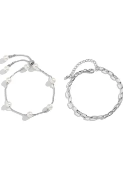 Pearl And Chain Adjustable Anklet