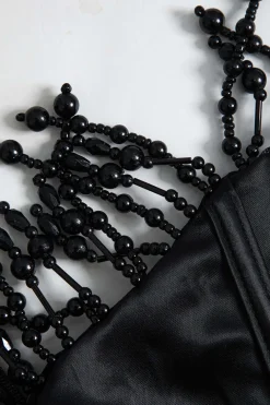 Pearl Braided Eyelet Corset Midi Dress