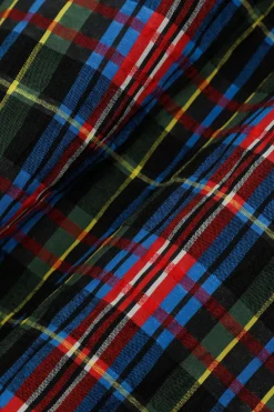 Plaid Cut Out Waist Midi Skirt