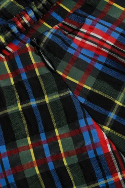 Plaid Cut Out Waist Midi Skirt
