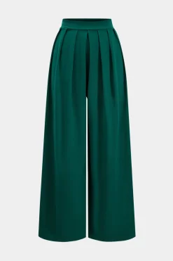 Pleated High Waist Wide Leg Trousers
