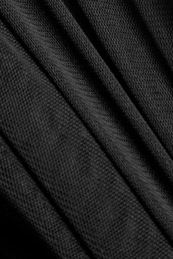 Pleated Mesh Halter Tank Top