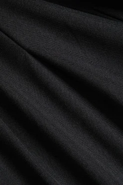 Pleated Patchwork Long Sleeve V-Neck Mini Dress