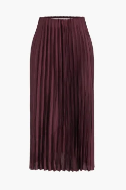 Pleated Satin Skirt