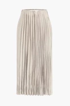 Pleated Satin Skirt