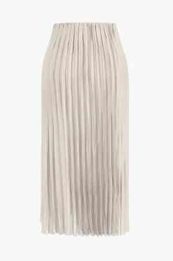 Pleated Satin Skirt