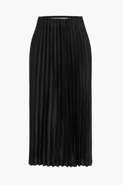 Pleated Satin Skirt