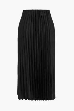 Pleated Satin Skirt