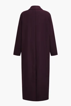 Pocketed Button Notched Lapel Coat