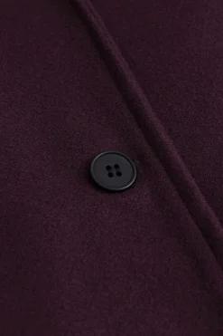 Pocketed Button Notched Lapel Coat
