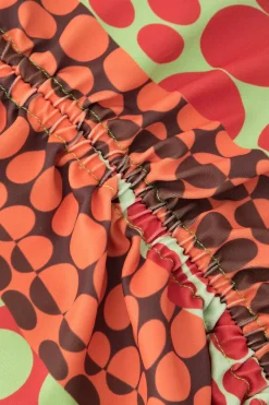 Polka Dot Bikini With Headscarf And Sarong Set