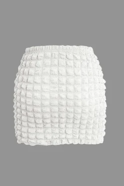Popcorn Textured Tube Top And Mini Skirt Set