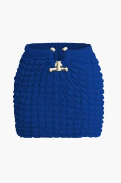 Popcorn Textured Tube Top And Mini Skirt Set