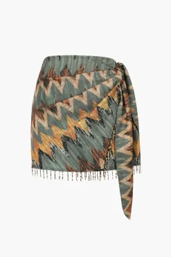 Printed Knot Mini Skirt
