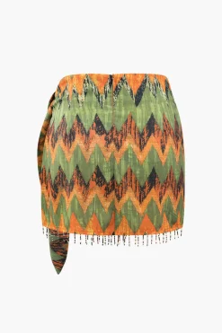 Printed Knot Mini Skirt