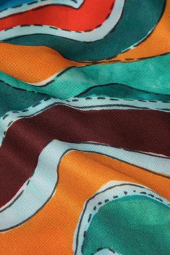 Printed Strappy Scarf Top