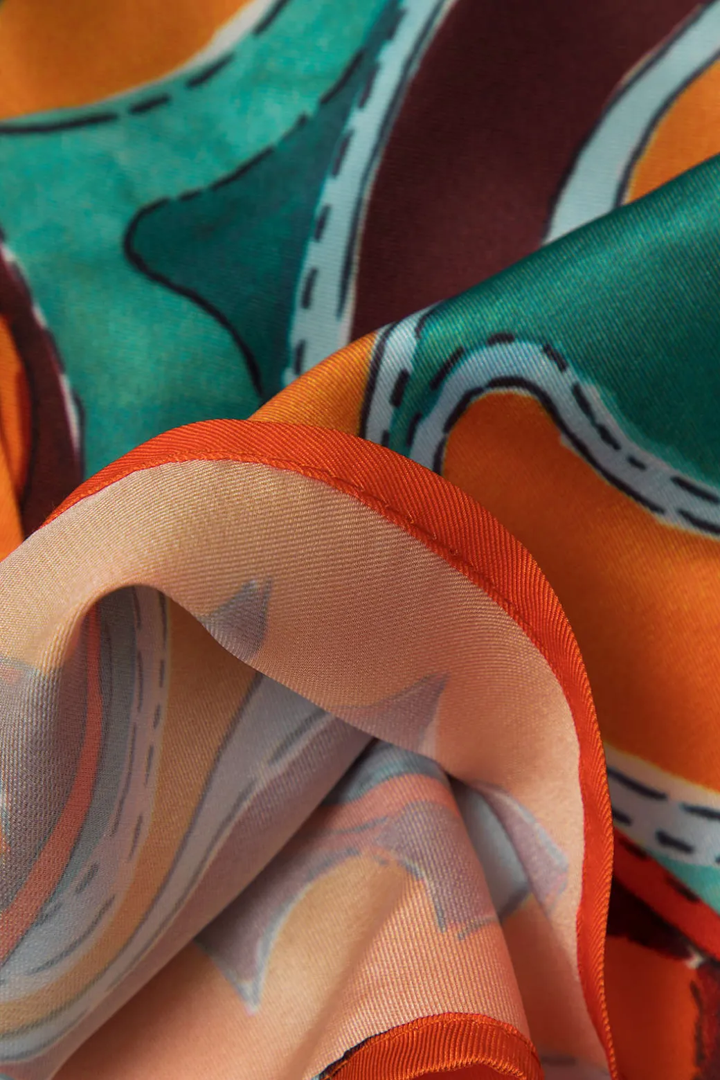 Printed Strappy Scarf Top