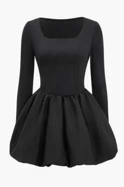 Puff Long Sleeve Mini Dress