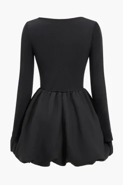 Puff Long Sleeve Mini Dress