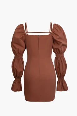 Puff Sleeve Square Neck Mini Dress
