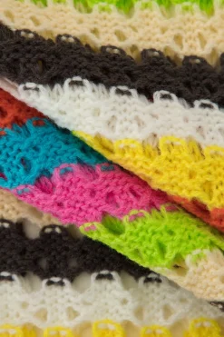 Rainbow Crochet Split Tassel Cover-Up Skirt