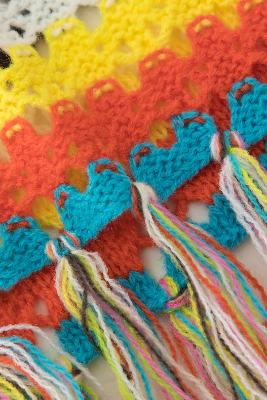 Rainbow Crochet Split Tassel Cover-Up Skirt