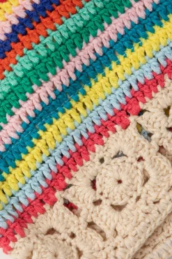Rainbow Crochet Tie Front Tube Top And Shorts Set
