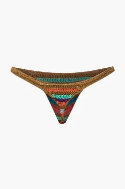 Rainbow Stripe Crochet Bikini Set
